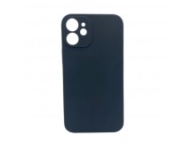 Чехол iPhone 12 Mini ( Full Camera) Силикон Матовый Черный