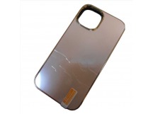 Чехол силикон-пластик iPhone 14 матовый с логотипом золотой