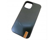 Чехол силикон-пластик iPhone 14 матовый с логотипом черный