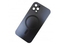 Чехол силикон-пластик iPhone 12 Pro Magsafe глянцевый черный