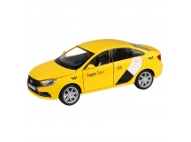Машина "АВТОПАНОРАМА" Яндекс.Такси  LADA VESTA, желтый, 1/24, в/к 24,5*12,5*10,5 см