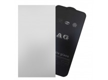 Защитное стекло iPhone 14 AG с полным клеем МАТОВОЕ черное