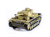 Р/У танк Taigen 1/16 Panzerkampfwagen III (Германия) дым, свет (для ИК боя) V3 2.4G RTR пустыня