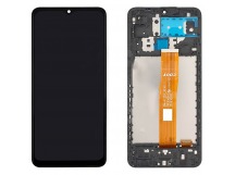 Дисплей для Samsung A125F Galaxy A12 в рамке + тачскрин (черный) (100% LCD)