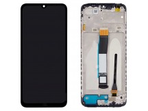 Дисплей для Xiaomi Poco C40 в рамке + тачскрин (черный) 100%
