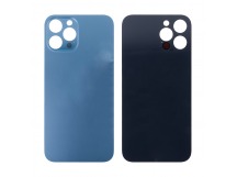 Задняя крышка для iPhone 12 Pro Max Синий (стекло, широкий вырез под камеру, логотип) - Премиум