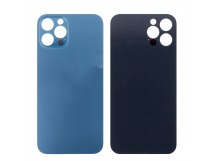 Задняя крышка для iPhone 12 Pro Синий (стекло, широкий вырез под камеру, логотип) - Премиум