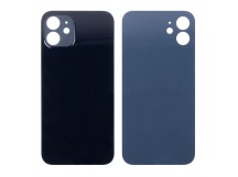 Задняя крышка для iPhone 12 Черный (стекло, широкий вырез под камеру, логотип) - Премиум