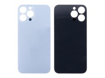 Задняя крышка для iPhone 13 Pro Max Голубой (стекло, широкий вырез под камеру, логотип) - Премиум