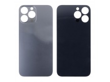 Задняя крышка для iPhone 13 Pro Max Серый (стекло, широкий вырез под камеру, логотип) - Премиум