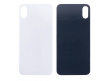 Задняя крышка для iPhone X Белый (стекло, широкий вырез под камеру, логотип) - Премиум