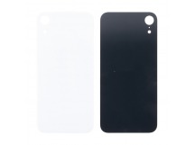 Задняя крышка для iPhone Xr Белый (стекло, широкий вырез под камеру, логотип) - Премиум