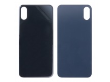 Задняя крышка для iPhone Xs Серый (стекло, широкий вырез под камеру, логотип) - Премиум