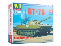 Сборная модель AVD Плавающий танк ПТ-76, 1/43