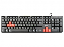Dialog - клавиатура, USB, черная c красными игровыми клавишами