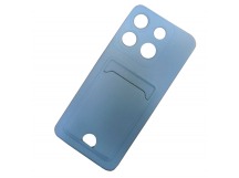 Чехол силиконовый Infinix Smart 7 Plus матовый цветной с визитницей голубой