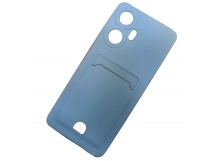 Чехол силиконовый Realme C55 матовый цветной с визитницей голубой