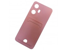 Чехол силиконовый Realme C55 матовый цветной с визитницей розовый