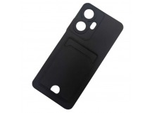 Чехол силиконовый Realme C55 матовый цветной с визитницей черный