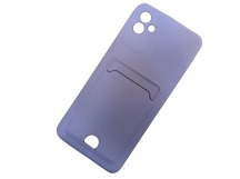 Чехол силиконовый Samsung A04 матовый цветной с визитницей сиреневый