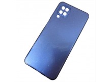 Чехол силиконовый Samsung A12 Fashion с блестками и защитой камеры синий