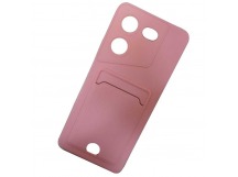 Чехол силиконовый Tecno Pova 5 матовый цветной с визитницей розовый