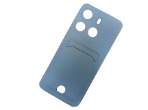 Чехол силиконовый Tecno Spark Go 2023/Pop 7 матовый цветной с визитницей голубой