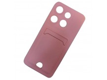 Чехол силиконовый Tecno Spark Go 2023/Pop 7 матовый цветной с визитницей розовый