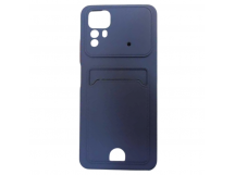 Чехол силиконовый Xiaomi Redmi Note 12S матовый цветной с визитницей темно-синий