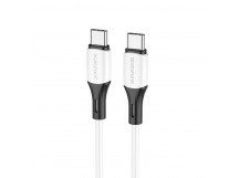 USB кабель шт.Type-C - шт.Type-C 1м, 3,0A 60W силиконовый, белый BX79 Borofone