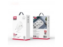 Сетевое зарядное устройство Type-C XO CE06 (30W, PD, GaN, индикатор заряда) Белый