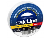 Изолента SafeLine ПВХ, 15 мм, 20 метров, белая (9363), шт