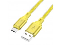 Кабель USB - Micro USB HOCO X98 "Crystal ice" (2.4А, 100см) золотистый