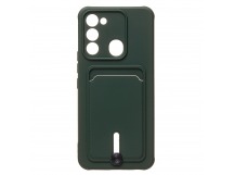 Чехол-накладка - SC304 с картхолдером для "Tecno Spark 8c/Spark Go (2022)" (dark green) (220337)