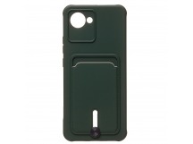 Чехол-накладка - SC304 с картхолдером для "Realme C30" (dark green) (220333)