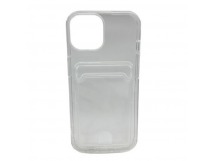 Чехол iPhone 15 Силикон Card Case с Карманом для карты Прозрачный 1.5mm