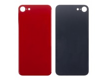Задняя крышка для iPhone 8 Красный (стекло, широкий вырез под камеру, логотип) - Премиум