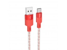 Кабель USB - Type-C HOCO X99 (3A/1m) серо-красный