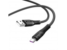 Кабель USB - Type-C Hoco X67 (5A, наносиликон, термостойкий) Черный