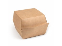 Коробка под гамбургер бумаж 130*130*110мм квад/крафт склад без ламин с замком BURGER XL 1/55/220шт
