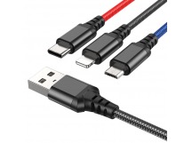 Кабель USB - Multi connector Hoco X76 3in1 100см 2A (multicolor) (215921)