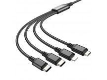 Кабель USB - Multi connector Hoco X76 4in1 100см 2A (black) (215922)