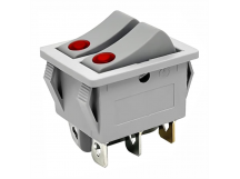 Переключатель клавишный KCD3-2 16A~250V, 30A~125V, серый, шт