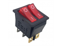 Переключатель клавишный KCD3-2 16A~250V, 30A~125V, черный, шт