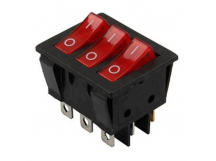 Переключатель клавишный KCD3-3 16A~250V, 30A~125V, черный, шт