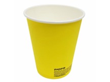 Стакан бумажный кофейный 250мл 80мм желтый биоразлагаемый 1/50/1000шт 
