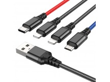 Кабель USB - Multi connector Hoco X76 4in1 100см 2A (multicolor) (215923)