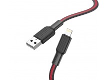 Кабель USB - Apple Lightning HOCO X69 "Jaeger" (2.4А, 100см) черно-красный