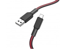 Кабель USB - Micro USB HOCO X69 "Jaeger" (2.4А, 100см) черно-красный