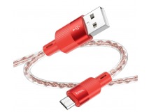 Кабель USB - Micro USB HOCO X99 "Crystal junction" (2.4А, 100см) красный